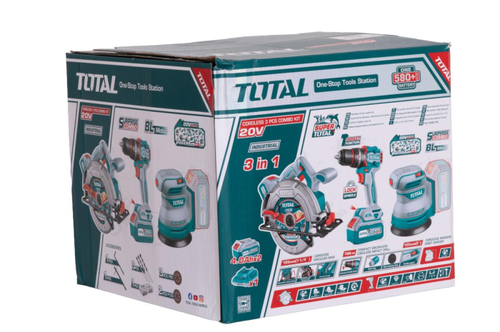 KIT COMBO 20V - 4.0Ah - FIERASTRAU CIRCULAR, SLEFUITOR , MASINA DE GAURIT CU IMPACT [2]