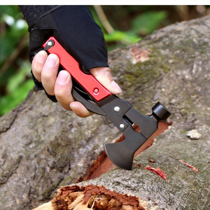 Kit supravietuire multifuncional Flippy, 42 de Instrumente Profesionale, Echipament de prim-ajutor, Drumetie, Camping, Negru [9]