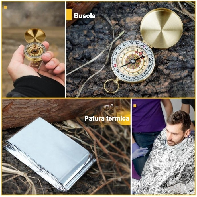 Kit supravietuire multifunctional Flippy, Instrumente profesionale, Agatatoare ghiozdan, pentru Camping, Drumetii, Aventuri in aer liber, borseta inclusa, gri [4]