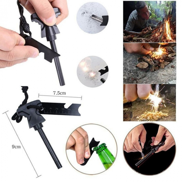 Kit supravietuire multifunctional Flippy, Instrumente profesionale, Trusa de Prim-Ajutor, pentru Camping, Drumetii, Aventuri in aer liber, borseta inclusa, model army [7]