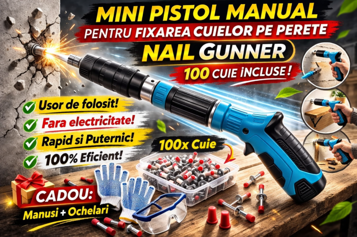 Minipistol pentru fixarea cuielor 100 cuie Bonus in sett . [4]