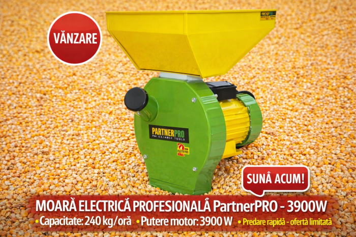 Moara electrica 240 Kg/h , 3900W, PartnerPRO [4]