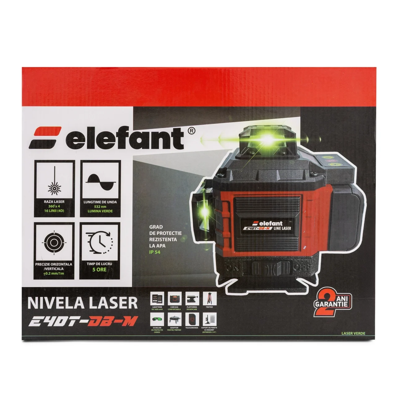 Nivela Laser 4D ELEFANT E4DT-DB-M 3D – 3 x 360° (12 linii), 4D – 4 x 360° (16 linii) [3]