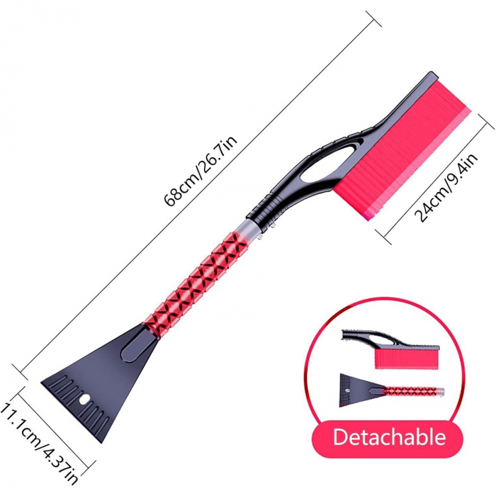 Perie de Zapada cu Racleta pentru Masina, Flippy, Multifunctionala, Demontabila, cu Maner Antiderapant, Aluminiu [4]