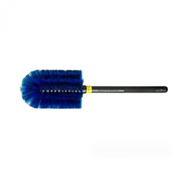 Set 3 Piese pentru Cosmetica Auto, Flippy, din Plastic si Otel, Maner Ergonomic, Perie Butuc, Anvelope, Detalii, Albastru [4]