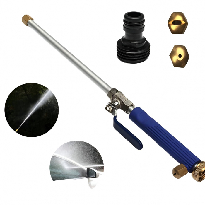 Set Accesoriu cu Presiune Reglabila, Flippy, pentru Furtun, cu Duze si Conector, Pulverizator de Apa, Tija de Stropit, 46.5 cm Lungime, Albastru [7]