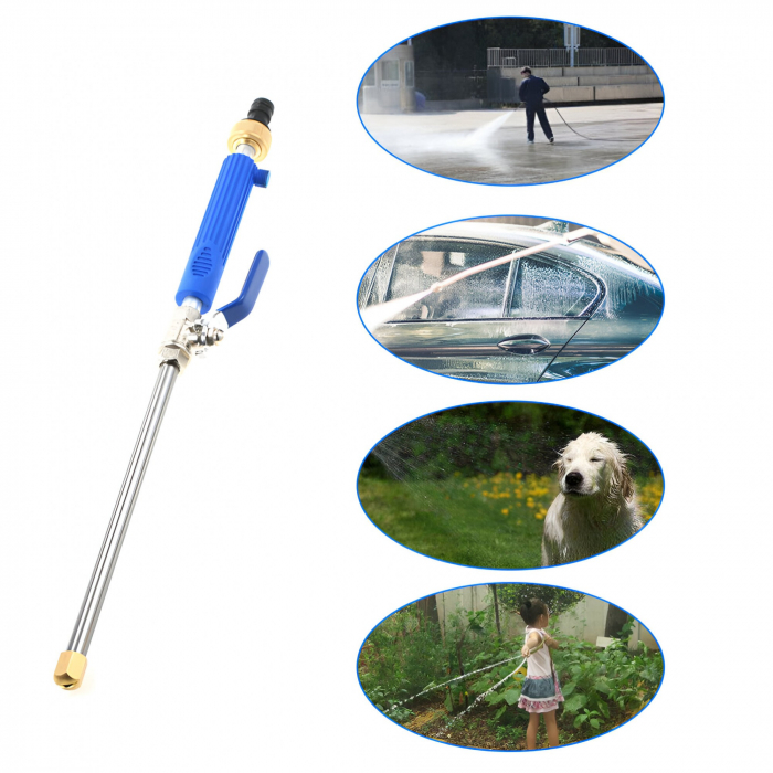 Set Accesoriu cu Presiune Reglabila, Flippy, pentru Furtun, cu Duze si Conector, Pulverizator de Apa, Tija de Stropit, 46.5 cm Lungime, Albastru [5]