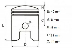 Set piston 4T GX35 40mm [2]