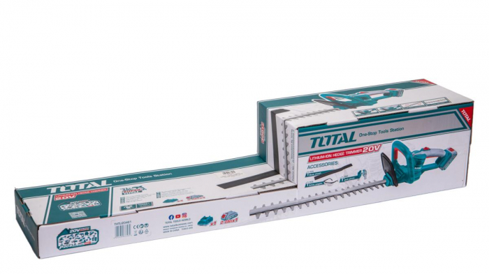 TOTAL - TRIMMER PENTRU TUNS GARD VIU - LI-ION - 20V (INCLUDE ACUMULATOR SI INCARCATOR) [4]