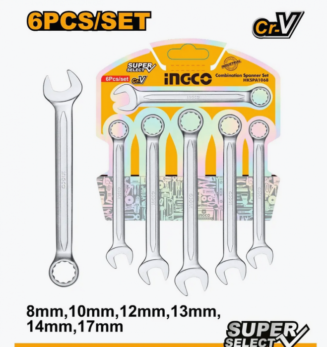 Trusa Chei Combinate 6 buc 8-17mm INGCO [1]