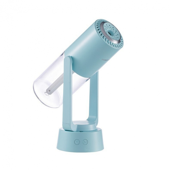 Umidificator si Purificator aer ultrasonic portabil, rezervor 200ml, cu ioni negativi, LED 7 culori, rotatie 360 grade, Turcoaz [3]