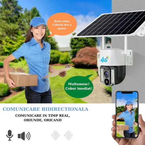 Camera de Supraveghere Solara 4G 5 MP, Panou Solar 5W, Rezistenta La Apa ,praf,inghet IP 68 .. [4]