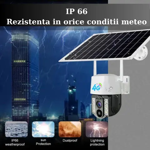 Camera de Supraveghere Solara 4G 5 MP, Panou Solar 5W, Rezistenta La Apa ,praf,inghet IP 68 .. [3]