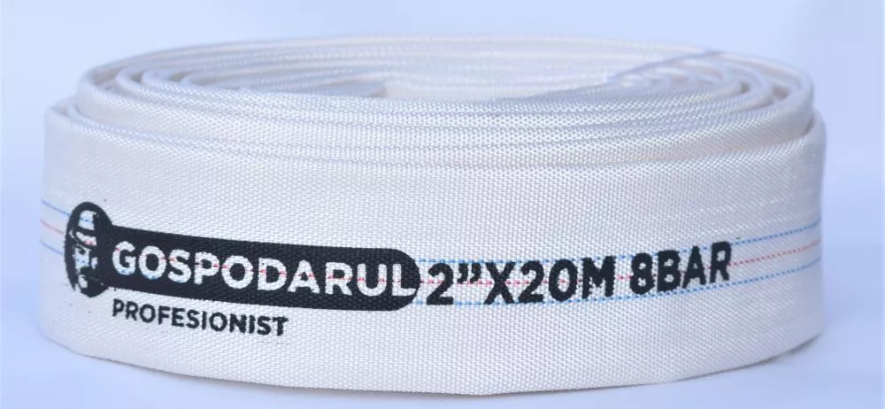 Furtun,Pompe de Stropit si Accesori - Furtun pompieri - PVC panzat - 2'' - ø 50mm - 8 Bar - tip C - 20m