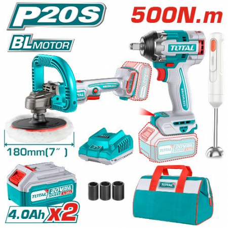 Polizor - KIT COMBO 20V ( MASINA DE INSURUBAT ,MASINA DE POLISAT, BLENDER)
