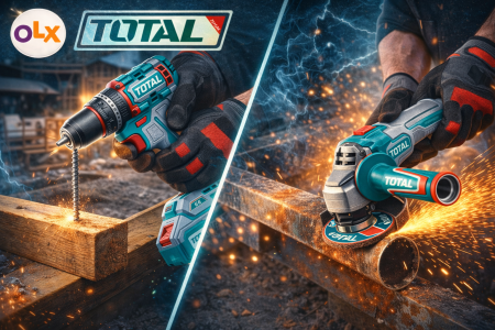 Scule Electrice - Kit Combo Total  - 20V - 4.0Ah- MASINA DE GAURIT CU IMPACT, POLIZOR UNGHIULAR