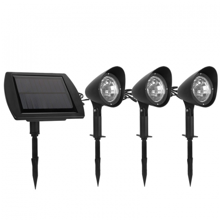 Panou Solar - Lampa solara de tip decoratiune pentru gradina, Flippy, model 3 felinare, alb rece