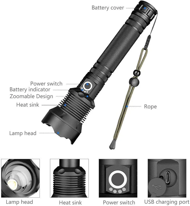 LANTERNA PROFESIONALA CU LED P90 .. [4]