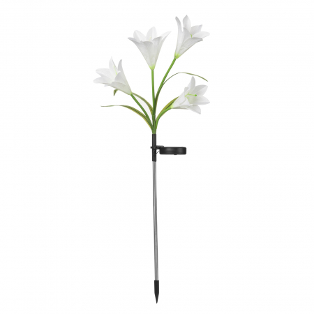 Lumina solara LED tip Crin cu 4 flori, inaltime 80 cm, pentru gradina [3]