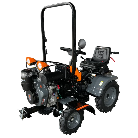 Masina de Tuns Gazon si Tocator de Crengi - Minitractor Ride-On 4×4 R1200 Evotools PLUS Motor Diesel KAMA Pornire Electrica – CP-12