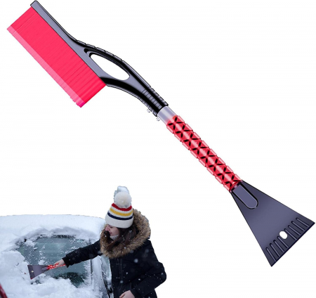 Cauciuc - Perie de Zapada cu Racleta pentru Masina, Flippy, Multifunctionala, Demontabila, cu Maner Antiderapant, Aluminiu