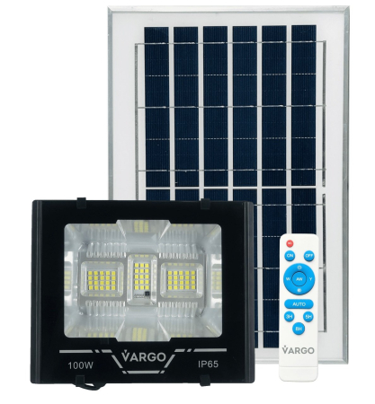 Panou Solar - Proiector cu panou solar si telecomanda 100 W,  VARGO