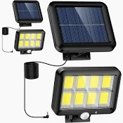 Bec-uri - Proiector solar 160 LED 8 COB senzor de lumina si miscare ..