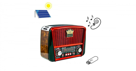 Radio multimedia portabil Bluetooth alimentat solar MP3 USB Radio. [5]
