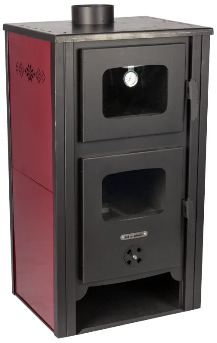 Aeroterme - Semineu pe Lemne cu Cuptor, Perete Dublu si Termometru Evotools Plus -12 kw