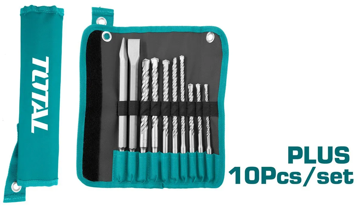 Truse cu Scule - Set 10 piese SDS Plus dalta, spitz si burghie