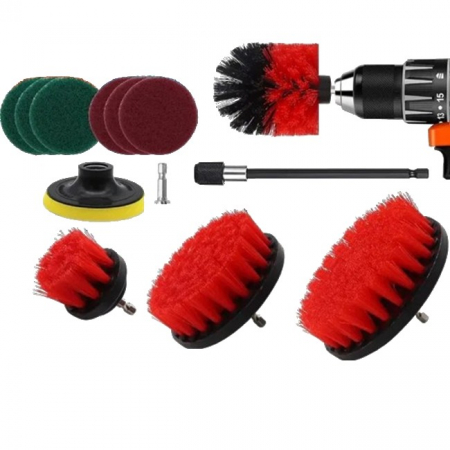 Set 12 Accesorii pentru Curatare Auto, Flippy, Interior si Exterior, Rosu [6]