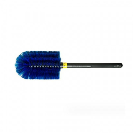 Set 3 Piese pentru Cosmetica Auto, Flippy, din Plastic si Otel, Maner Ergonomic, Perie Butuc, Anvelope, Detalii, Albastru [3]