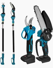 Fierestrau si Foarfece - Set Foarfeca Gradina si Mini Drujba Clever si Flinke cu brat 2m telescopic .