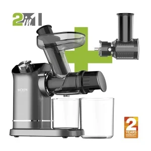 Bucatarie - Storcător de fructe și legume cu presare la rece și răzătoare multifuncțională, 150 W,Material Fără BPA