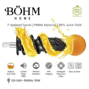 Storcător de fructe și legume cu presare la rece și răzătoare multifuncțională, 150 W,Material Fără BPA [1]