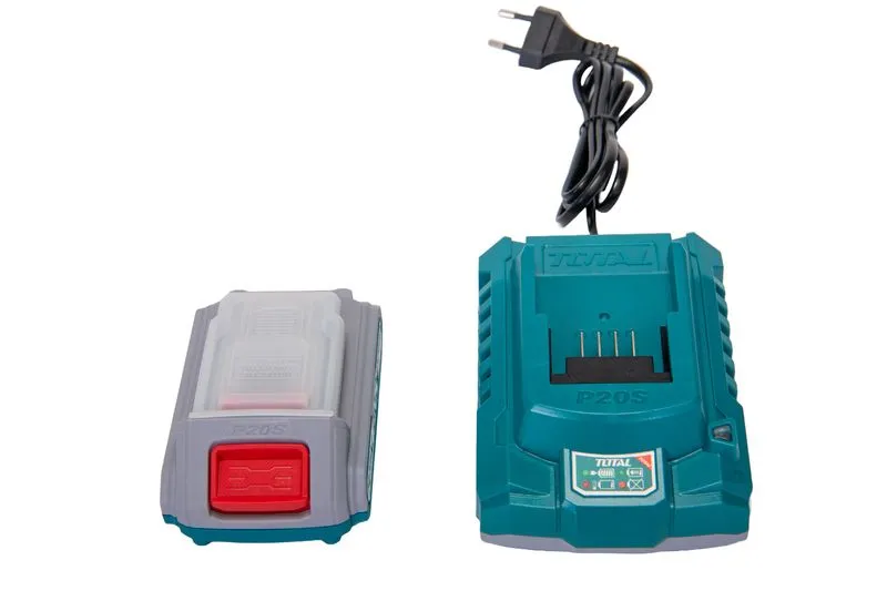 TOTAL - TRIMMER PENTRU TUNS GARD VIU - LI-ION - 20V (INCLUDE ACUMULATOR SI INCARCATOR) [1]