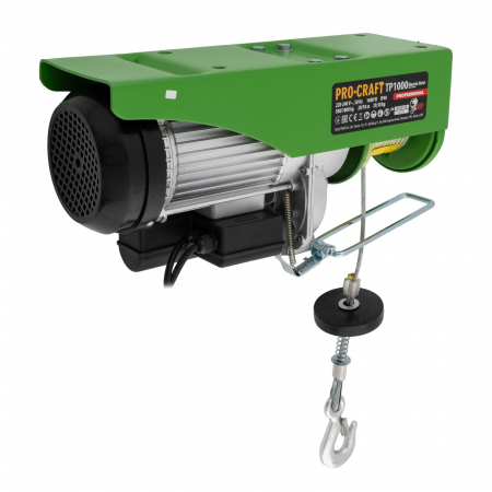 Cauciuc - Troliu electric palan Procraft , 1600W, cu kit montare Greutate 1000kg