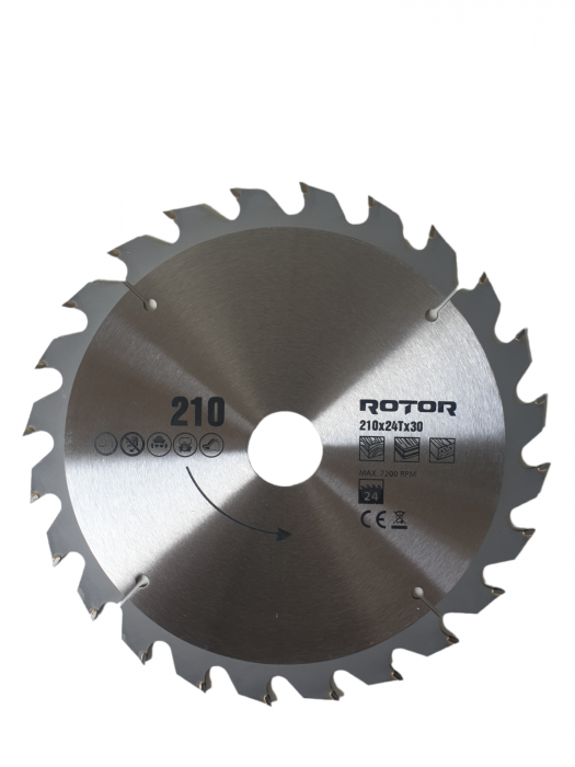 Disc de taiat lemn Rotor 210x30 24T