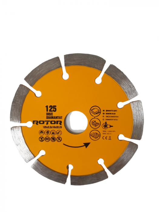 Disc diamantat segmentat rotor 125x2x10x22.23