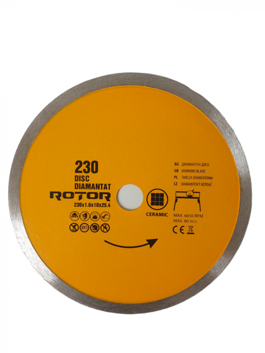 Disc diamantat continuu rotor 230x1.6x10x25.4