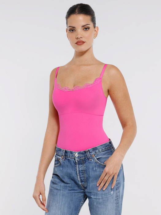 Body modelator cu dantela Idalia (Roz) [4]