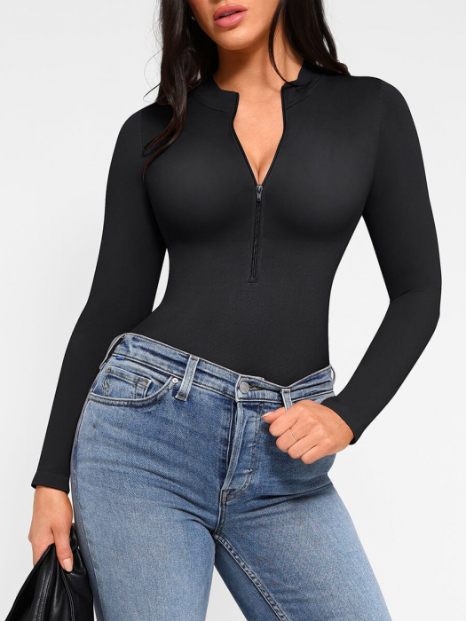 Body modelator cu fermoar Kiara (Negru) [3]