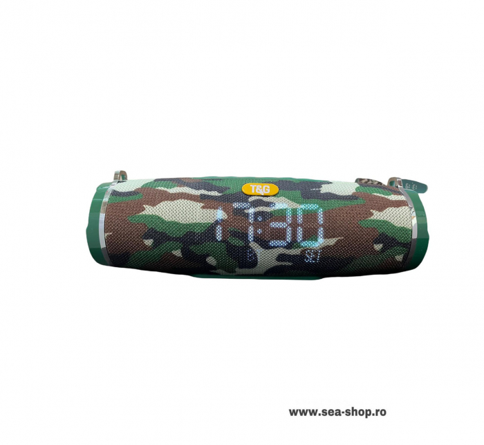 Boxă Portabilă T&G 176 cu Bluetooth și Ceas, afisaj LED, culoare camuflaj [2]