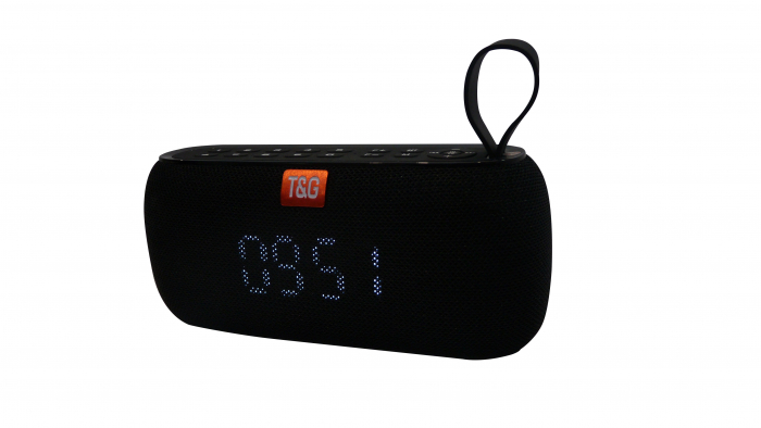 Boxă Portabilă Bluetooth cu Ceas, Termometru si Radio FM, Negru [3]