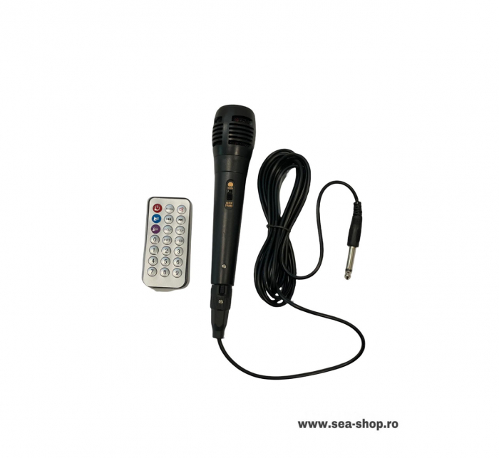 Boxa Portabila tip Troller 6,5 inch, cu lumini albastre, microfon, telecomanda si maner [5]