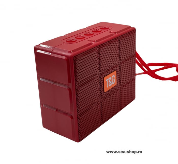 Mini Boxa Portabila Wireless cu Bluetooth si LED colorat, TG 311, Rosu [4]
