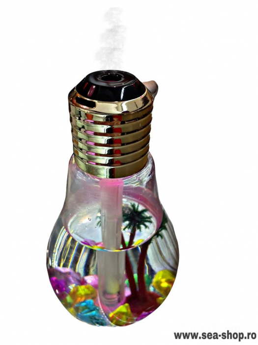 Umidificator Bulb si Difuzor Aromaterapie, Multicolor Led, 120 ml [1]
