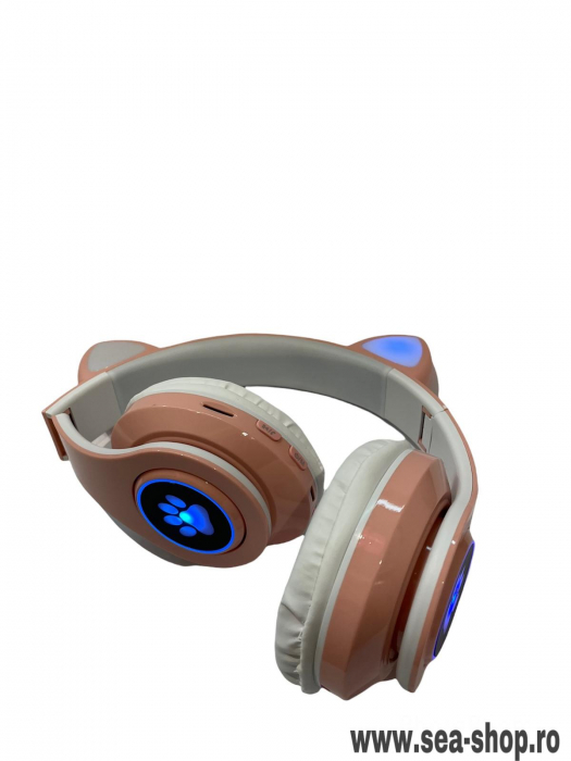 Casti Wireless CATS cu lumini RGB, roz [4]