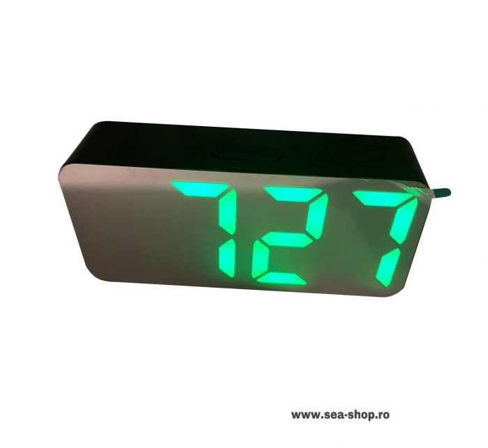 Ceas digital oglinda DS-6606, led verde, negru [2]