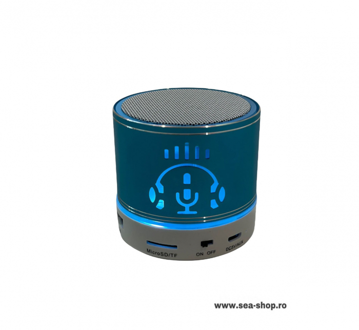 Mini boxa Portabila cu Bluetooth si LED, Albastru [2]